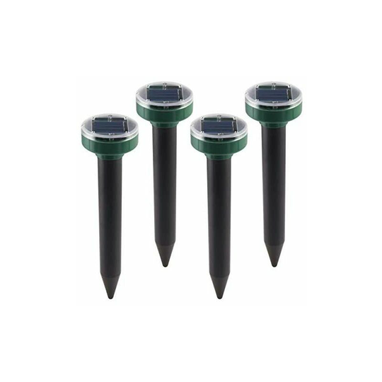 Pack Waterproof Ultrasonic LED Solar Mole Repeller with IP56 Protection for Snakes, Voles, Rats