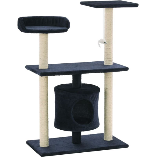 Cat Tree with Sisal Scratching Posts 95 cm Dark Blue Vidaxl Blue