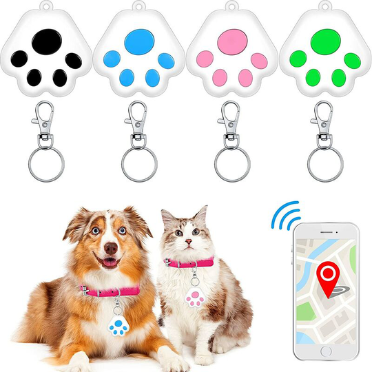 4 PCS GPS Tracker,Cute Pet Locator Portable Tracking Devices(Blue,Black,Pink,Green)