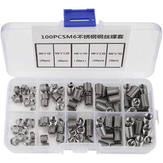 M6 Inserts Threaded Insert Nuts Screw-In Assortment Tool Kit for Wood Furniture Threaded Inserts