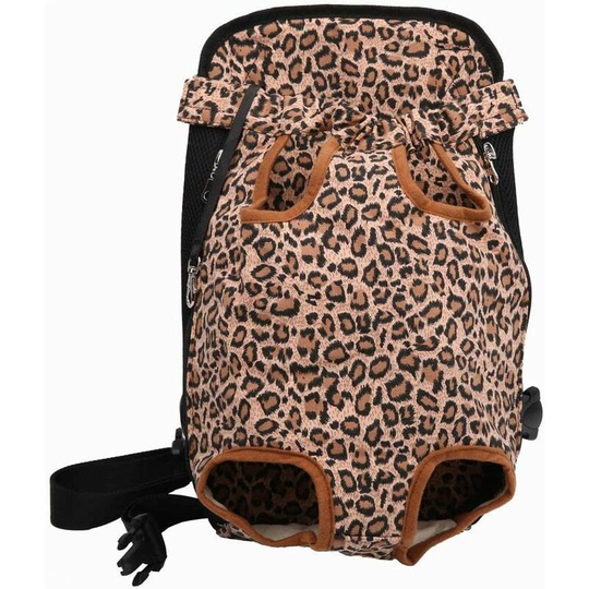 Legs-Out Front Pet Dog Carrier,Hands-Free Adjustable Backpack Travel Bag for Small Medium Puppy Doggie Cat Bunny Breeds Outdoor l, leopard color