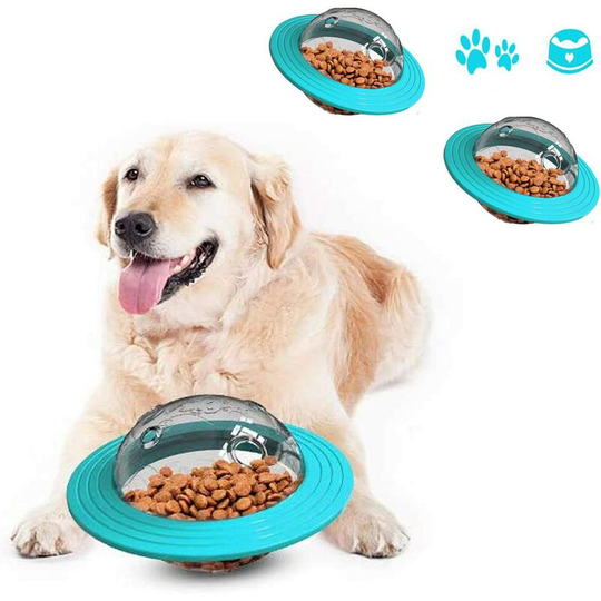 Litzee - Interactive Dog Toys, Dog Snack Ball, Dog Food Dispensing Toy, for Medium Dogs Hunting and Playing (Blue)