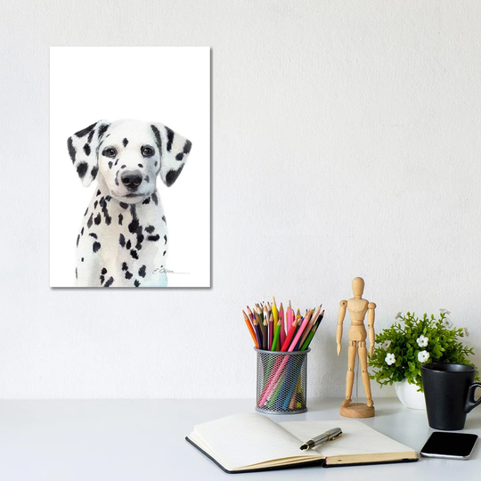 Dalmatian Puppy by Watercolor Luv - Wrapped Canvas Painting