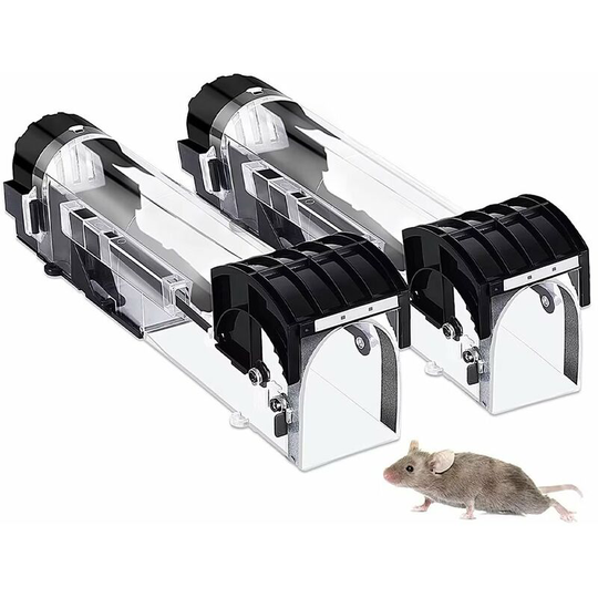 Humane Mouse Trap Eco-Friendly No Kill Rodent Control Trap Transparent Reusable Rat Trap Mouse Trap (2 Pack, BR-Life)