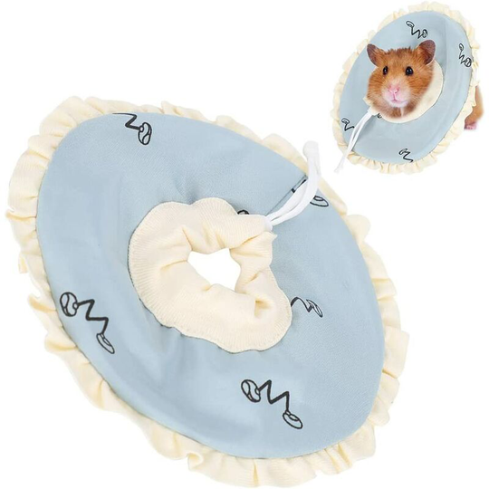 Perle Rare - Small Pet Elizabeth Collar Protective Circle Nursing Ring Lightweight Elizabethan Collar for Guinea Pigs and Rabbits Blue
