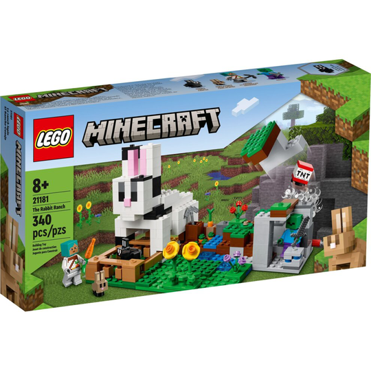 LEGO 21181 Minecraft The Rabbit Ranch House Farm Set, Animals Toy for Boys and Girls Age 8 + with Tamer and Zombie Figures