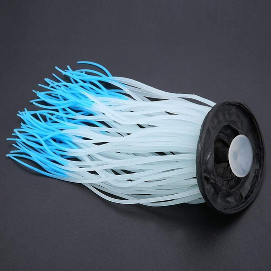 Artificial Aquarium Silicone Sea Anemone Decoration, Simulatio Sea Ornament Coral Ornament Fish Tank Silicone Material (Blue) - Langray