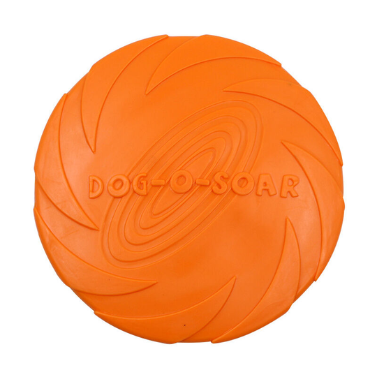 Dog Frisbee Golden Retriever Dog Training Practical Pet Toy Bite Resistant Buoyant Soft Rubber Frisbee, Natural Rubber, Diameter 15cm Orange