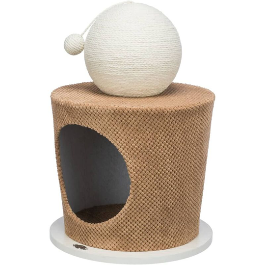 Cat Cuddly Cave with Scratching Ball 36x50 cm Taupe Trixie Taupe