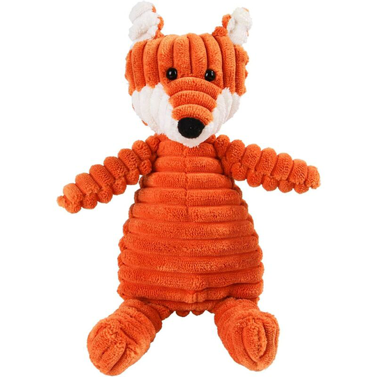 Plush Animal Sound Dog Toys Squeaky Dog Toys Durable Cleaning Teeth Chew Toys for Puppy Small Medium Dogs (Fox, 9.5x20cm)