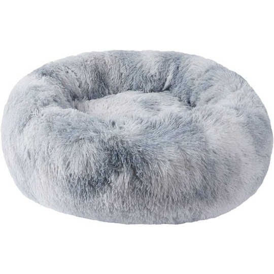 Warm pet bed, hug dog kennel, soft puppy sofa, round bed cat and dog sleeping mat XH062 (diameter: 60cm, Tie Dye Grey)