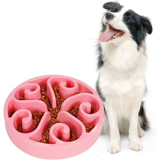 Betterlifegb - Slow Eating Dog Bowl Slow Feeder,Pet Fun Interactive Feeder Stop Bloat Dog Bowl Healthy Eating Food Water Bowl Dishes Non Slip Free