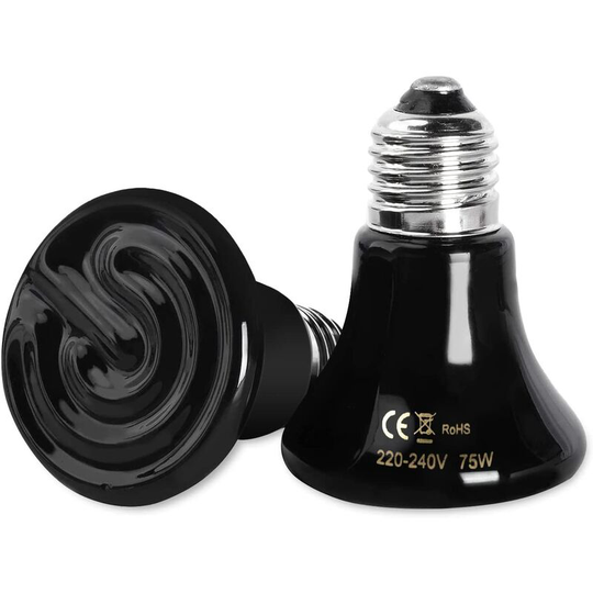 Dksfjkl - E27 75W Ceramic Heating Bulb White Ceramic Heating Lamp 220-240V Infrared Heating Lamp for Reptile Chick Turtle Puppy Rabbit Terrurium