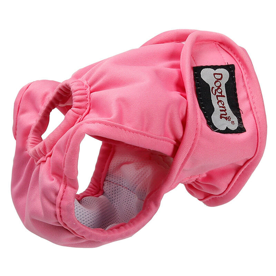 Washable Female Dog Diapers Reusable Puppy Leakproof Physiological Nappies Pant for Female Dogs(1-Pack) (L pink)