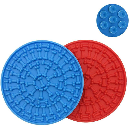 2Pcs Silicone Lick Mat, Lick Mat, Bath Mat with Suction Cup, Pet Slow Feeding Mat Distraction, Super Suction, for Pet Bath