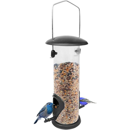 Bird Feeding Station, Panoramic Bird Feeder, Automatic Feeder Screw Cover, Hanging Acrylic Glass Feeding Column, Feeder, Squirrel co.ukee, for Wild