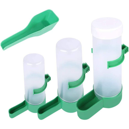 4Pack Automatic Bird Feeder Bird Water Dispenser Bird Water Feeder Food Dispenser Drinker Container Hanging in Birds Cage for Pet Parrot Budgie