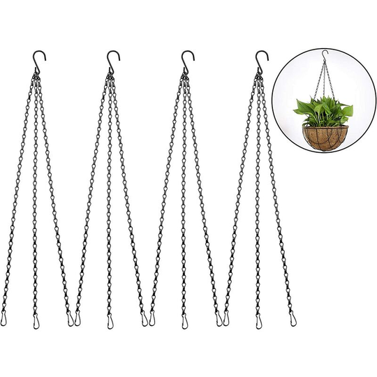 12 Piece Flowerpot Chains / 4 Metal Hanging Chains - Flower Pot Hanging Basket Holder Chain with s Hook for Planters Flower Pots Lanterns Bird