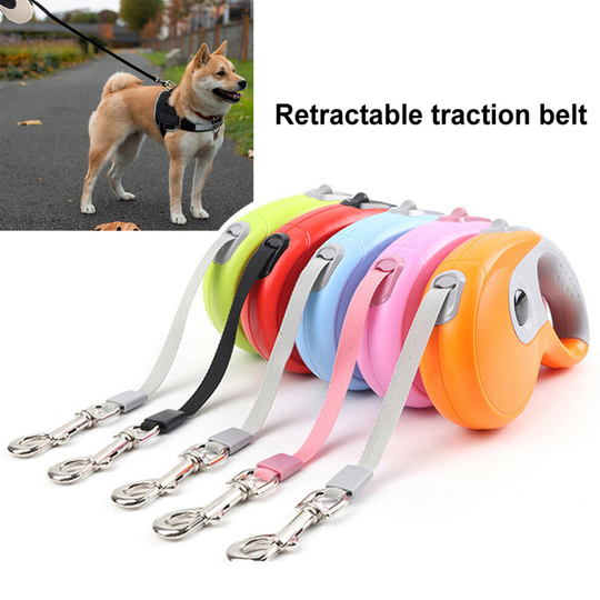 (Pink) Retractable Pet Dog Puppy Leash Buckle Automatic Flexible Walking Traction Rope?