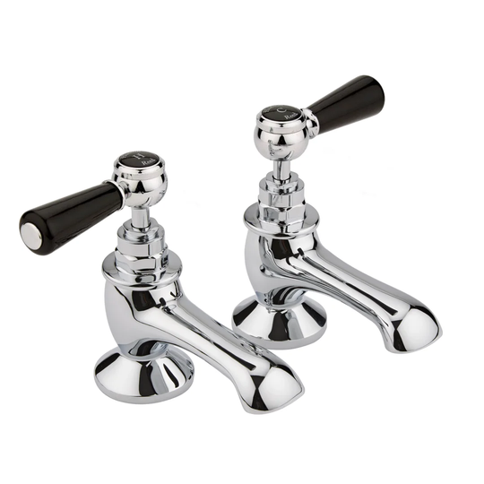 Topaz 2 Piece Bath Tap Set with Hexagonal Lever