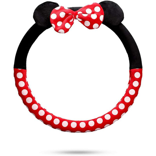 Cute Cartoon Car Steering Wheel Cover Anti-Slip 38cm (15") Microfiber Soft Flannel (Mouse)