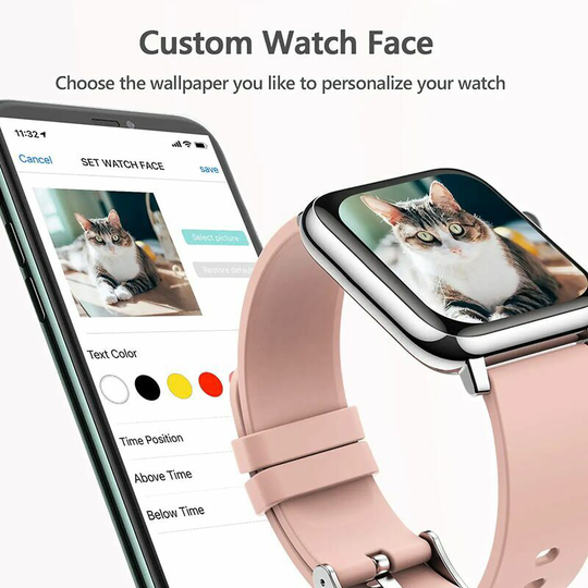 Monly - Smartwatch Men Women Sport Watch Pedometer Sleep/Heart Rate Blood Pressure SpO2 Smartwatch Smartwatch Bracelet for Android iOS