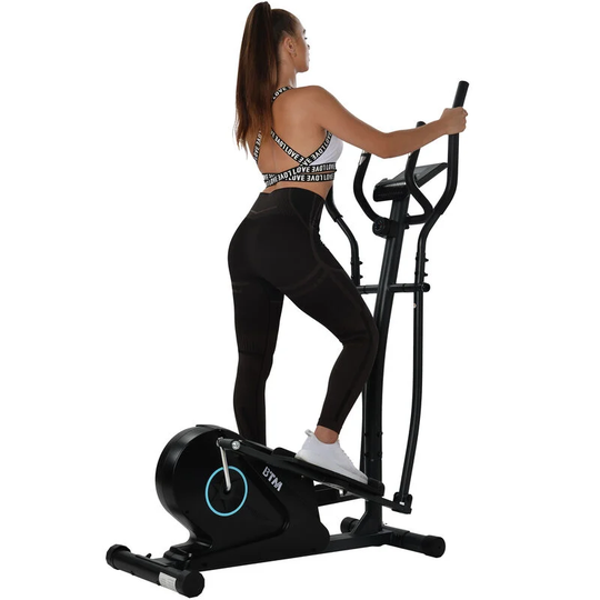 Modernluxe - Elliptical Cross Trainer, 8 Level Magnetic Resistance, with lcd Digital Monitor and Pulse Rate Grips, Magnetic Smooth Quiet Driven, Black