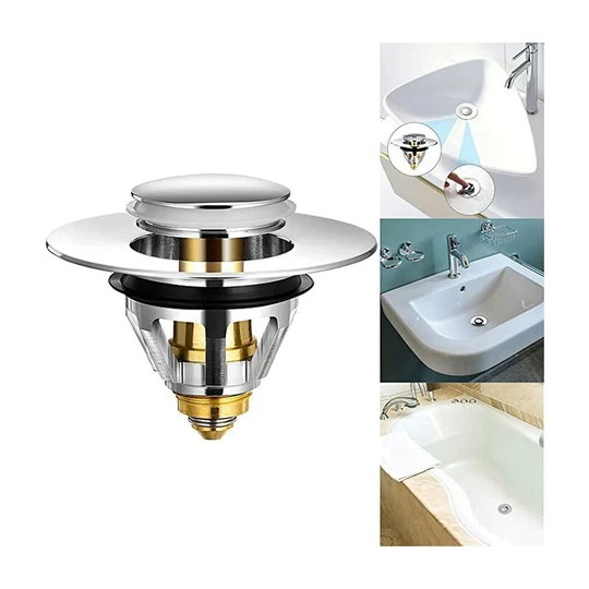Pop-Up Sink Drain - Universal Anti-Blocked Drain Filter, Sink Stopper, Bathtub Drain and ValveBathtub Stopper for Kitchen Sink