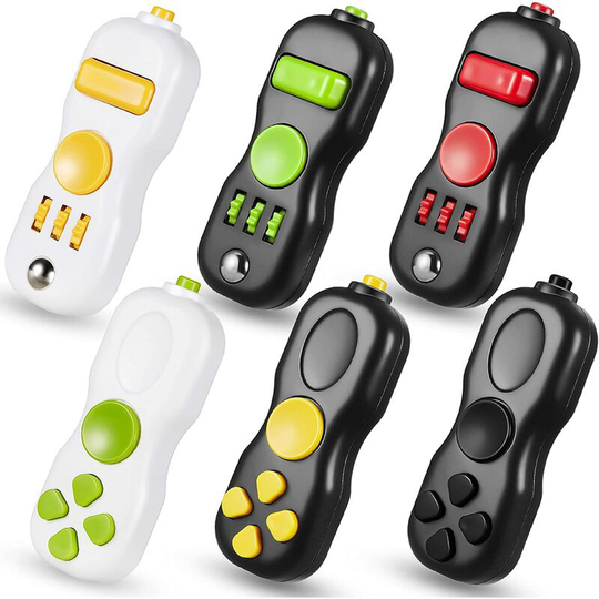 Briday - 6 Pieces Fidget Toy Fidget Pad Handheld Fidget Game Pad Fidget Controller Pad Sensory Toy for Boy Girl and Adult Skin Picking, Anxiety and