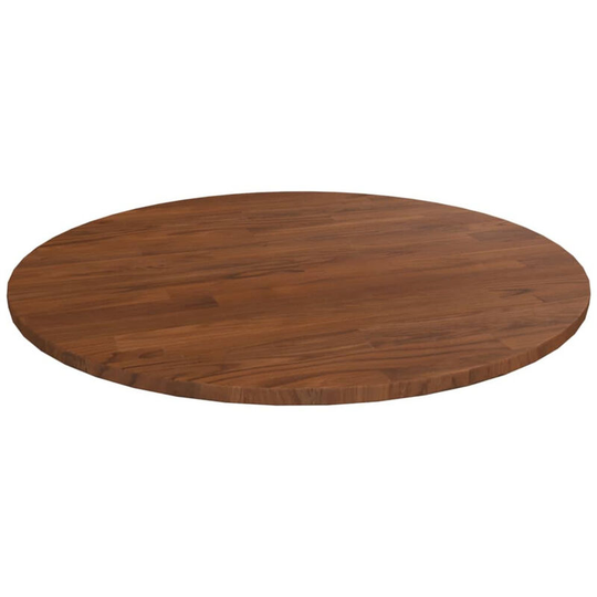 Round Table Top Dark Brown ?60x1.5 cm Treated Solid Wood Oak