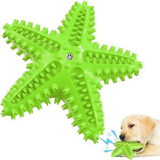 Betterlifegb - Cleanable Dog Toy, Dog Toothbrush Toys For Aggressive Chew, Interactive Dog Toy, Dog Soiling Toy For Teeth Cleaning, Starfish, (Green
