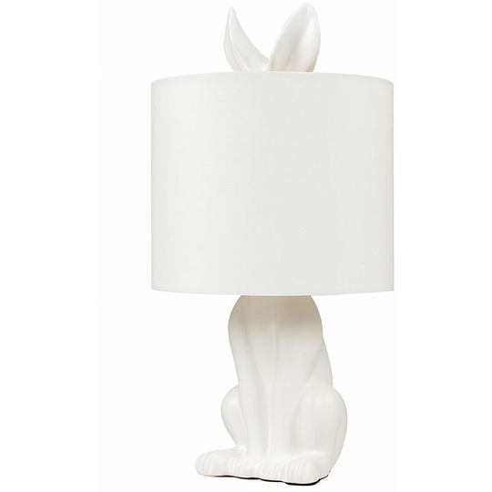 Minisun - Ceramic Rabbit Table Lamp - Matt White - No Bulb