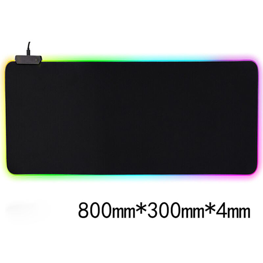 Gaming Mouse Pad XXL-800x400x4mm, 8 rgb Backlight Large Gamer Mouse Pad with Waterproof Surface and Non-Slip Rubber Base for Laptop, pc, Desk