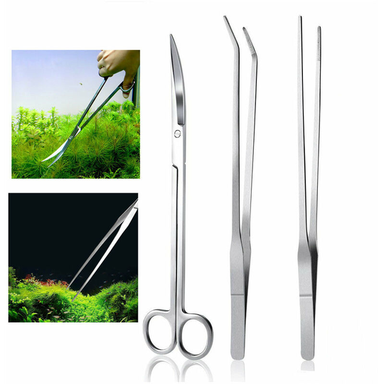 Betterlifegb - 3 Pack Aquarium Kit Tool Accessories, Clamp Stainless Steel Scissors Fish Starter Aquarium Kits Water Plant Pliers Scissors Tools Set