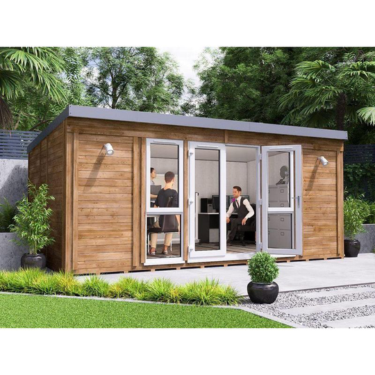 Dunster House Ltd. - Garden Office Titania 5.5m x 3.5m - Insulated Studio Pod Home Office Study Room Double Glazing Pressure Treated