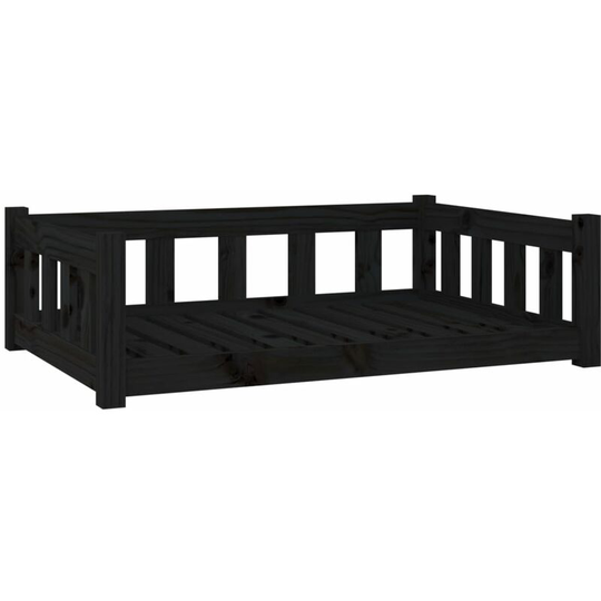 Dog Bed Black 95.5x65.5x28 cm Solid Wood Pine Vidaxl Black