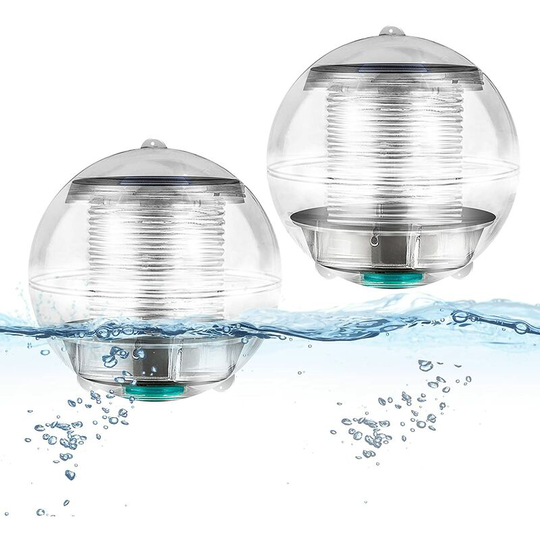 Groofoo - Swimming Pool Light, 2 pcs 7 Colors Changing Solar Floating Pond Light, Waterproof Solar Powered Hanging Ball Light for Aquarium Bathtub