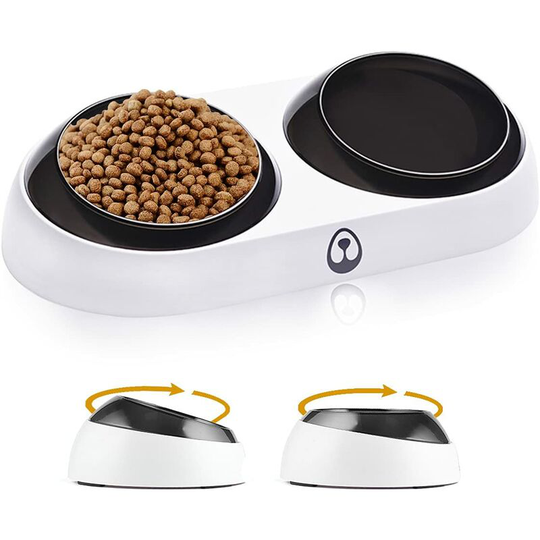 Dog Cat Bowl, Non-Slip Pet Bowl, Removable Cat and Dog Bowl, 15 ° Raised Support, for Cats Puppies Small Dogs