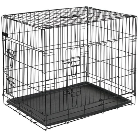 Dog Crate Metal 92.5x57.5x64 cm Black 15003 Black - @pet