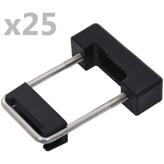 Hommoo - u Connector with Plastic for Fence Post 60x40 mm 25 Sets VD06038