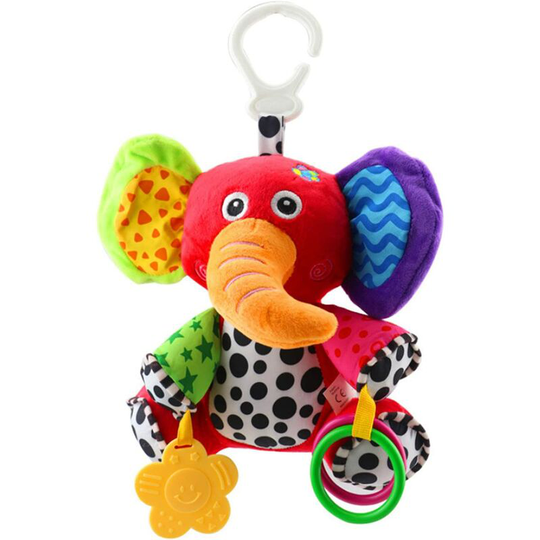 Perle Rare - Baby Plush Stroller Toy, Crib Rattle Animal Toys with Music, Soft Baby Rattles Toys, Teether Toy for 3 6 9 12 Boys and Girls, Birthday