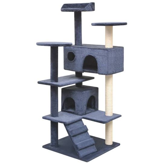 Cat Tree with Sisal Scratching Posts 125 cm Dark Blue Vidaxl Blue