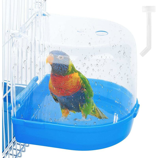 Bird Bath Box Parakeet Caged Bird Bathing Tub With Water Injector For Small Birds Thsinde