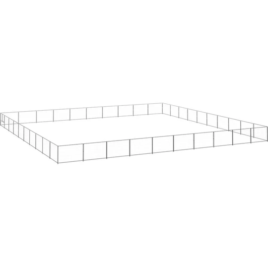 Dog Kennel Silver 100 m² Steel Vidaxl Silver