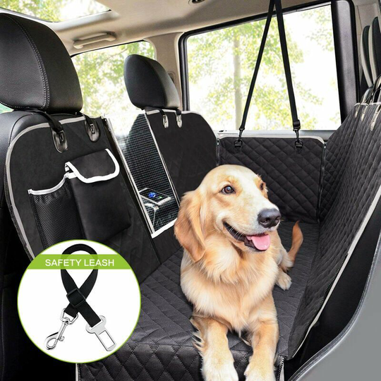 Bearsu - Dog Seat Cover for Backseat, Waterproof Dog Car Cover with Viewing Window, with 2 Bag Side Covers and 2 Dog Seat Belts, Non-Slip
