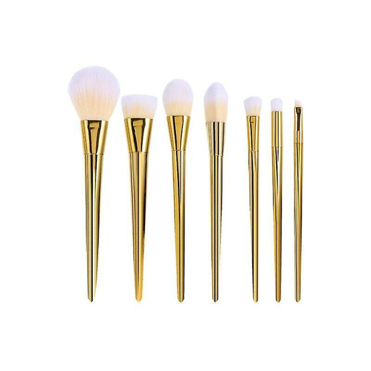 7pcs Kit Diamond Luxury Makeup Brushes Set Professional Make Up Eyeshadow Powder Lip Soft Hair Brush Set For Beauty Tools - gold
