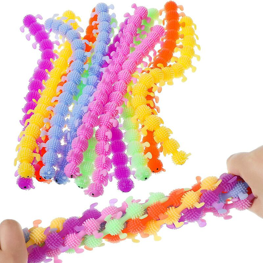 12 Pieces Fidget Sensory Toy Stretchy Toy Noodle Stretchy Strings Fidget Toys Glow in The Dark for Stress Relief, Calming and Relaxing Toys