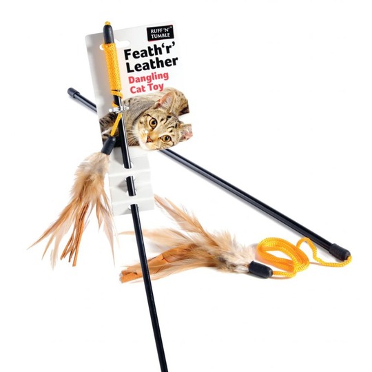 Ruff 'n' Tumble Feath 'r' Leather Cat Dangler