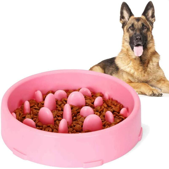 Slow Feeding dog bowl, Slow Feeding anti-slip design fun Interactive food cat and dog bowl, promotes healthy feeding and slow digestion (Pink)