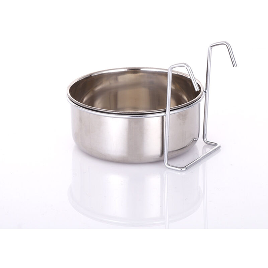 Stainless steel pet food bowl with stand, 12 * 5CM
